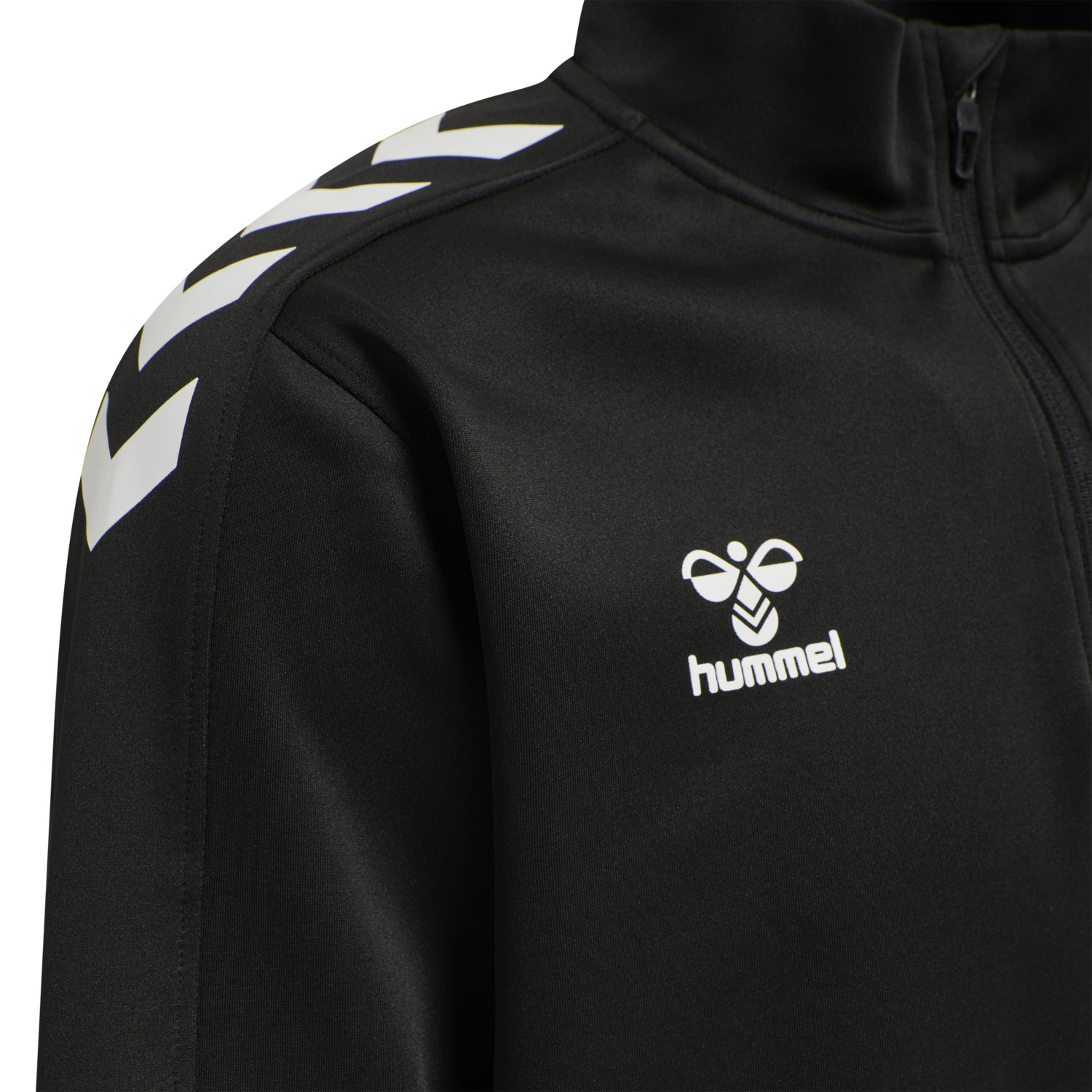 hmlCORE XK HALF ZIP POLY SWEAT, BLACK, packshot