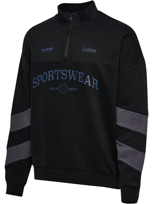 hmlOVERSIZED HALFZIP SW, BLACK/EBONY hmlOVERSIZED HALFZIP SW, BLACK/EBONY, packshot