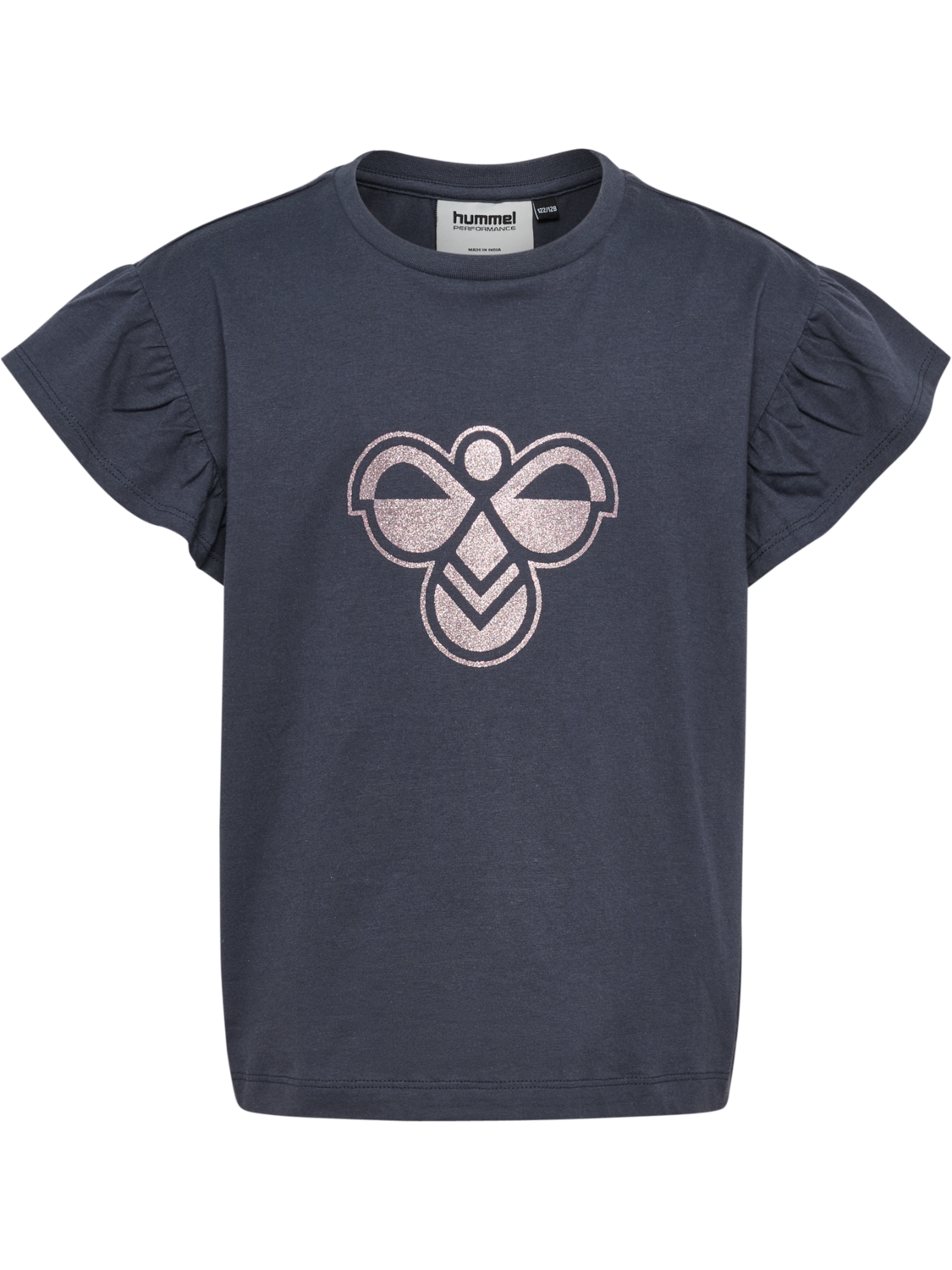 hmlJR RUFFLE T-SHIRT SS BIG BEE, OMBRE BLUE, packshot