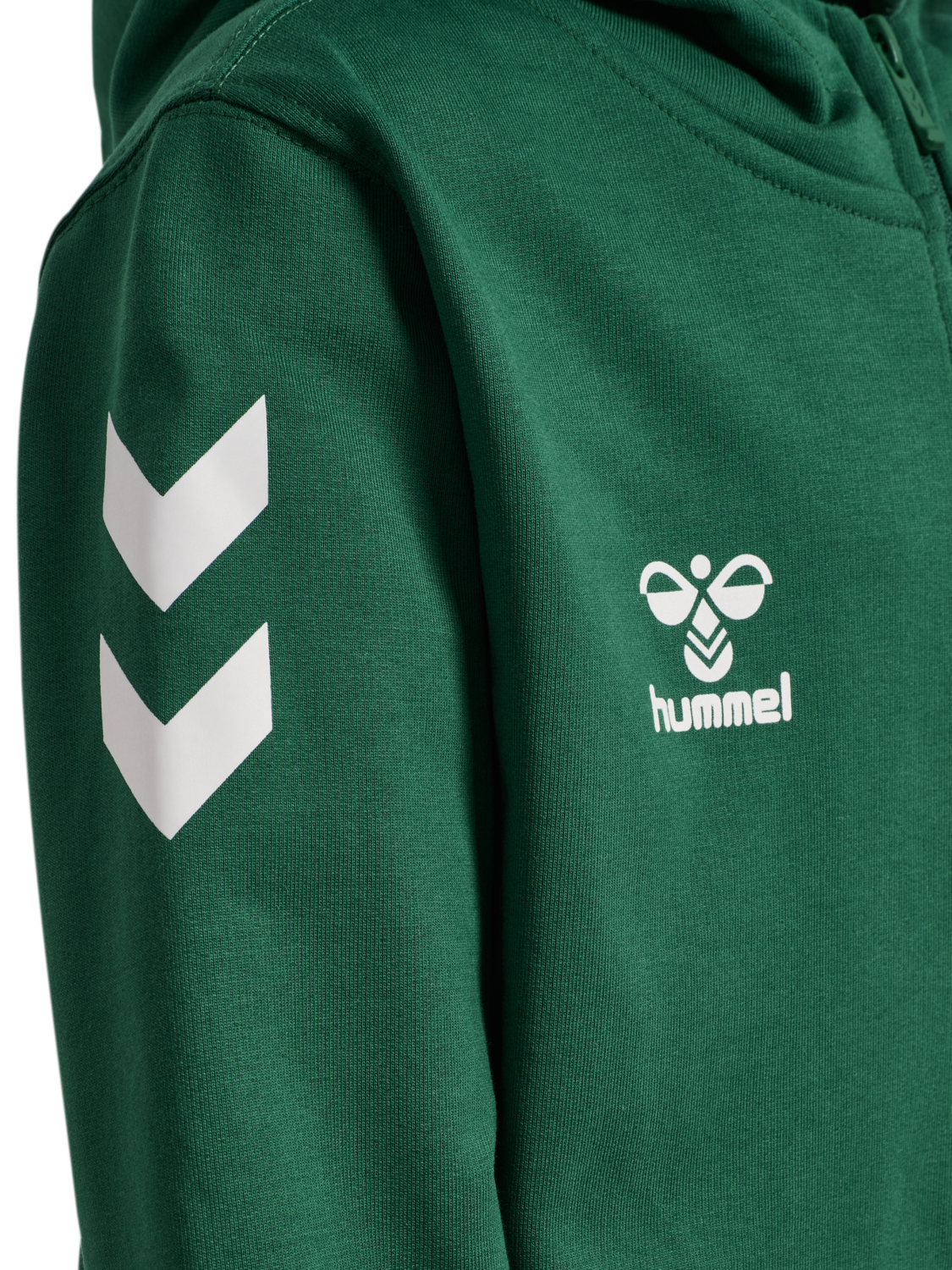 hmlGO 2.0 CHEVRON ZIP HOODIE KIDS, EVERGREEN, packshot