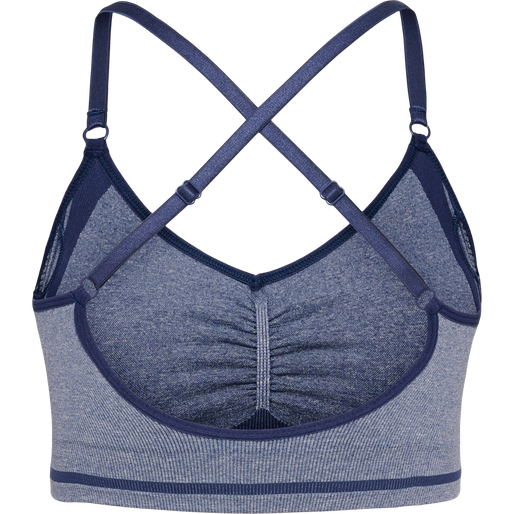 hmlMT LULU SEAMLESS SCRUNCH BRA, INSIGNIA BLUE MELANGE, packshot