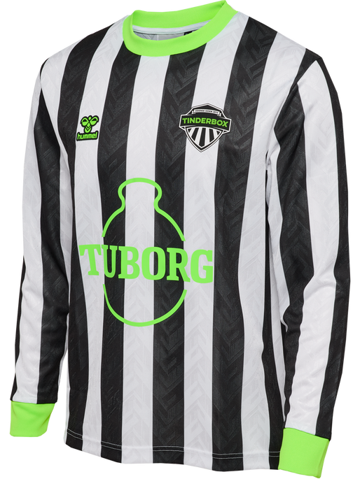 TINDERBOX 25 FOOTBALL JERSEY L/S, BLACK/WHITE, packshot