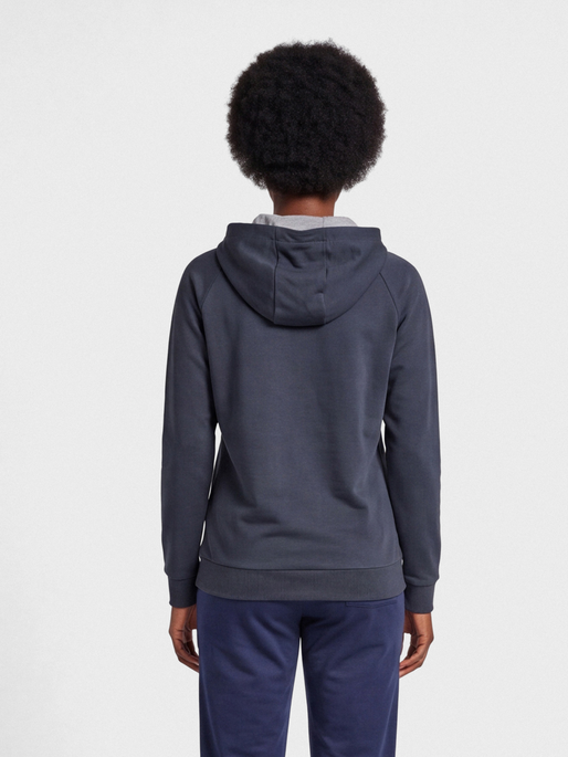 HUMMEL GO COTTON LOGO HOODIE WOMAN, INDIA INK, model