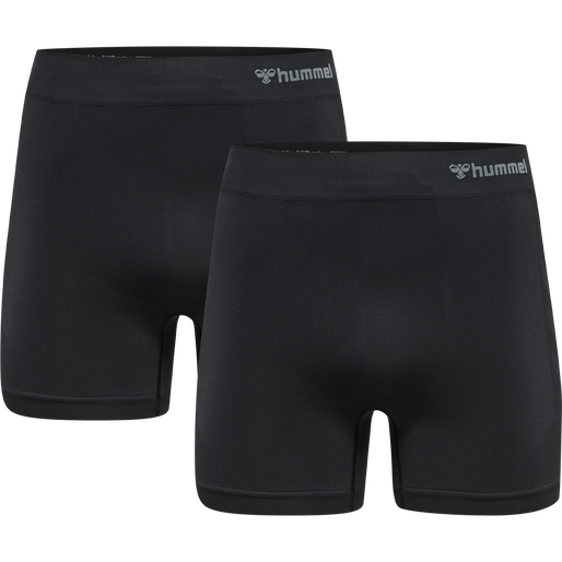 hmlJACK SEAMLESS BOXERS 2-PACK, BLACK/BLACK, packshot