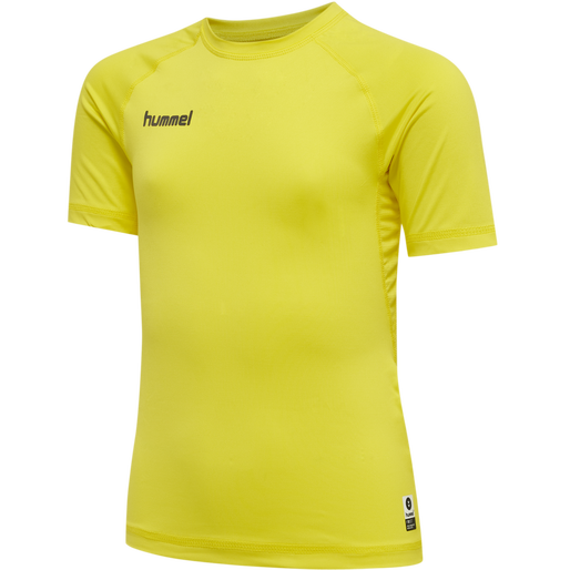 HUMMEL FIRST PERFORMANCE KIDS JERSEY S/S, BLAZING YELLOW, packshot