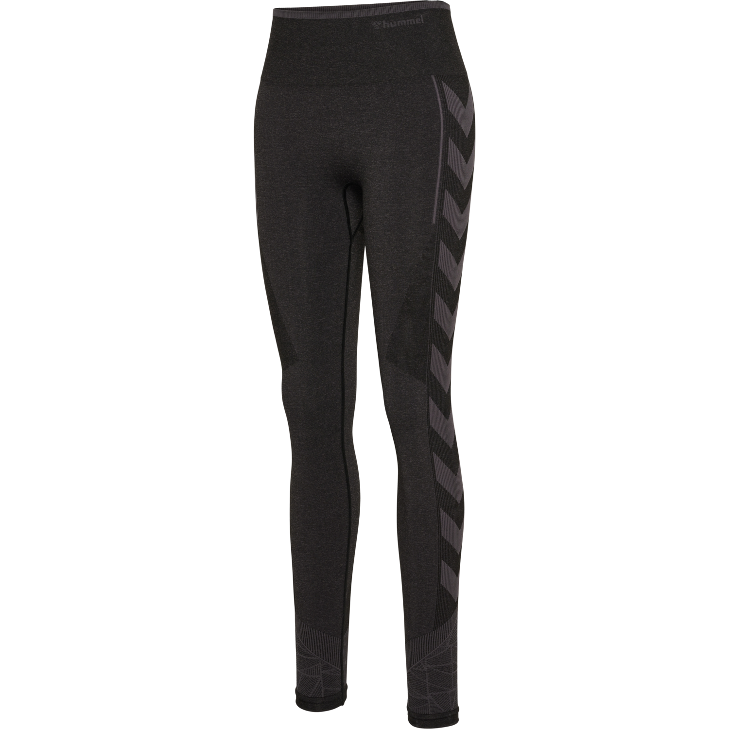 hmlMT ENERGY SEAMLESS HW TIGHTS, BLACK/ASPHALT MELANGE, packshot