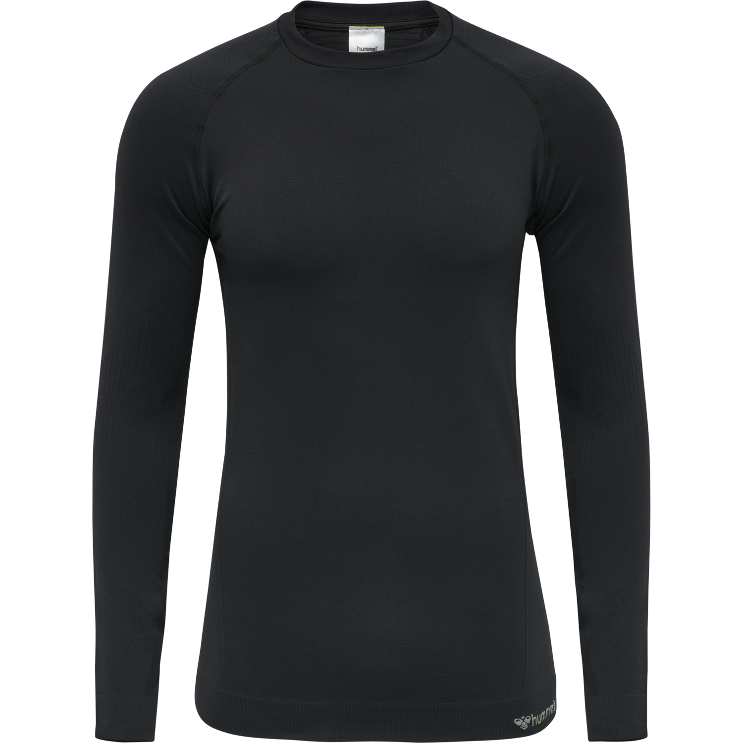 hmlSTROKE SEAMLESS T-SHIRT L/S, BLACK, packshot
