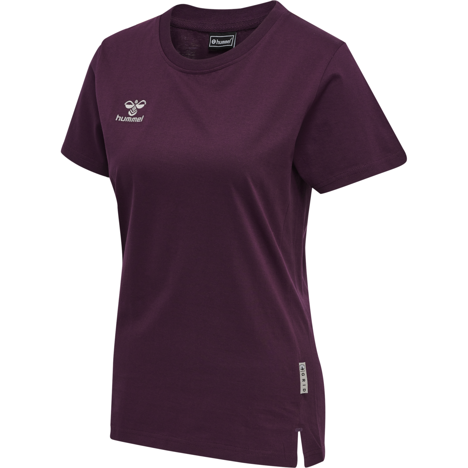 hmlMOVE GRID COTTON T-SHIRT S/S WOM, GRAPE WINE, packshot