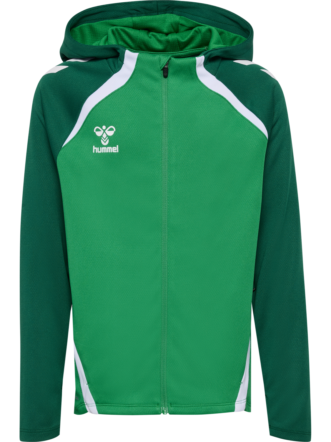 hmlLEAD 2.0 ZIP HOODIE KIDS, JELLY BEAN/EVERGREEN, packshot