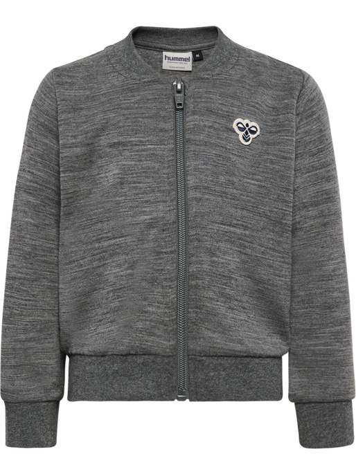hmlMINI WOOL ZIP JACKET BEE, DARK GREY MELANGE, packshot