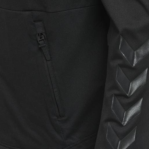 hmlASTON ZIP HOODIE, BLACK, packshot