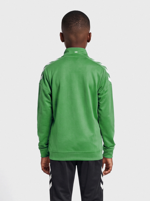 hmlCORE XK POLY ZIP SWEAT KIDS, JELLY BEAN, model