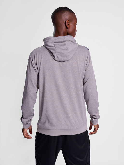 hmlAUTHENTIC PL HOODIE, GREY MELANGE, model