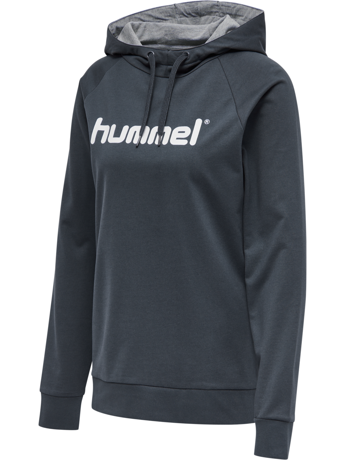 HUMMEL GO COTTON LOGO HOODIE WOMAN, INDIA INK, packshot