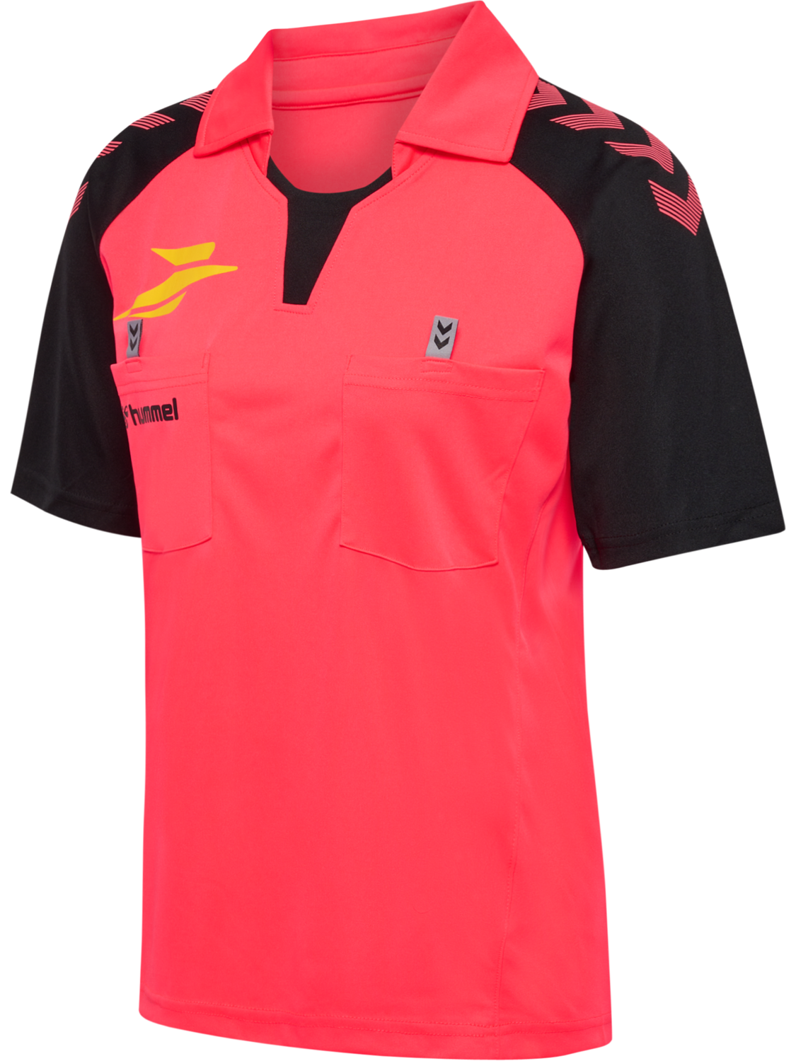 FFHB REFEREE JERSEY S/S WOMAN, DIVA PINK/BLACK, packshot
