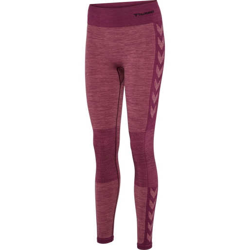 hmlCLEA SEAMLESS MID WAIST TIGHTS, GRAPE WINE, packshot