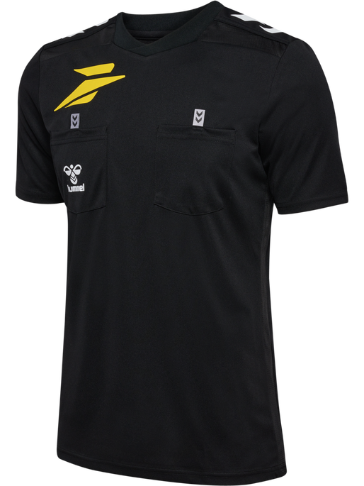 FFHB NEW REFEREE JERSEY S/S, BLACK WO SPONSOR, packshot