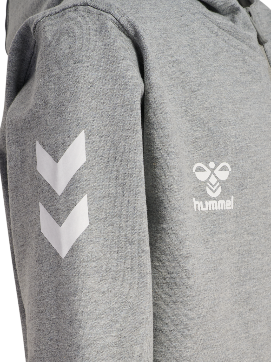 hmlGO 2.0 CHEVRON ZIP HOODIE KIDS, GREY MELANGE, packshot