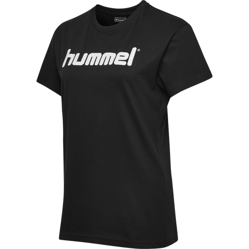 HUMMEL GO COTTON LOGO T-SHIRT WOMAN S/S, BLACK, packshot