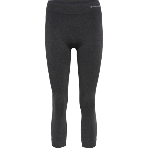 hmlCI SEAMLESS 3/4 TIGHTS, BLACK MELANGE, packshot