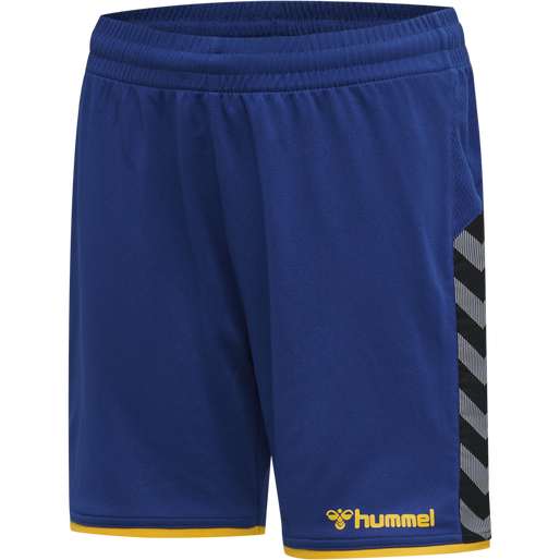 hmlAUTHENTIC KIDS POLY SHORTS, TRUE BLUE/SPORTS YELLOW, packshot
