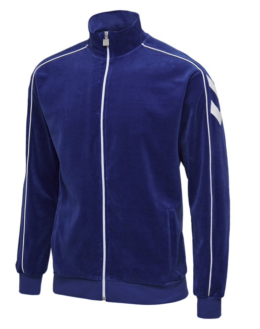 hmlFRISK VELOUR ZIP JACKET, MAZARINE BLUE, packshot