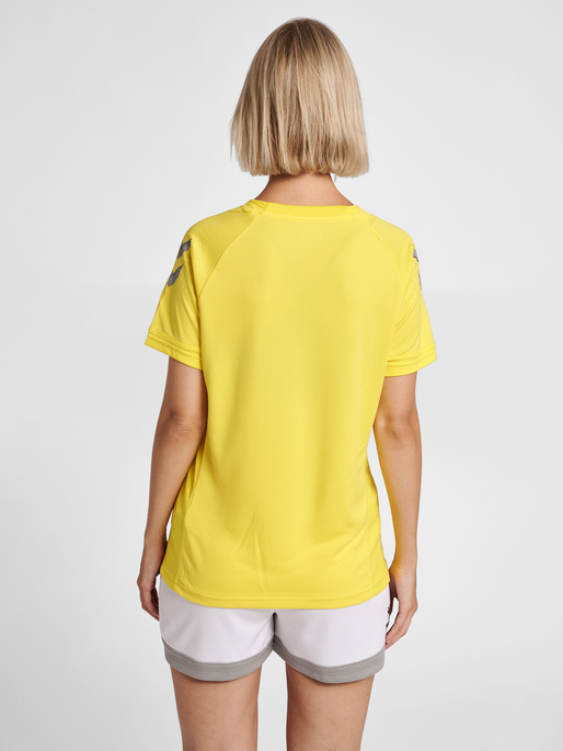hmlLEAD WOMENS S/S POLY JERSEY, BLAZING YELLOW, model