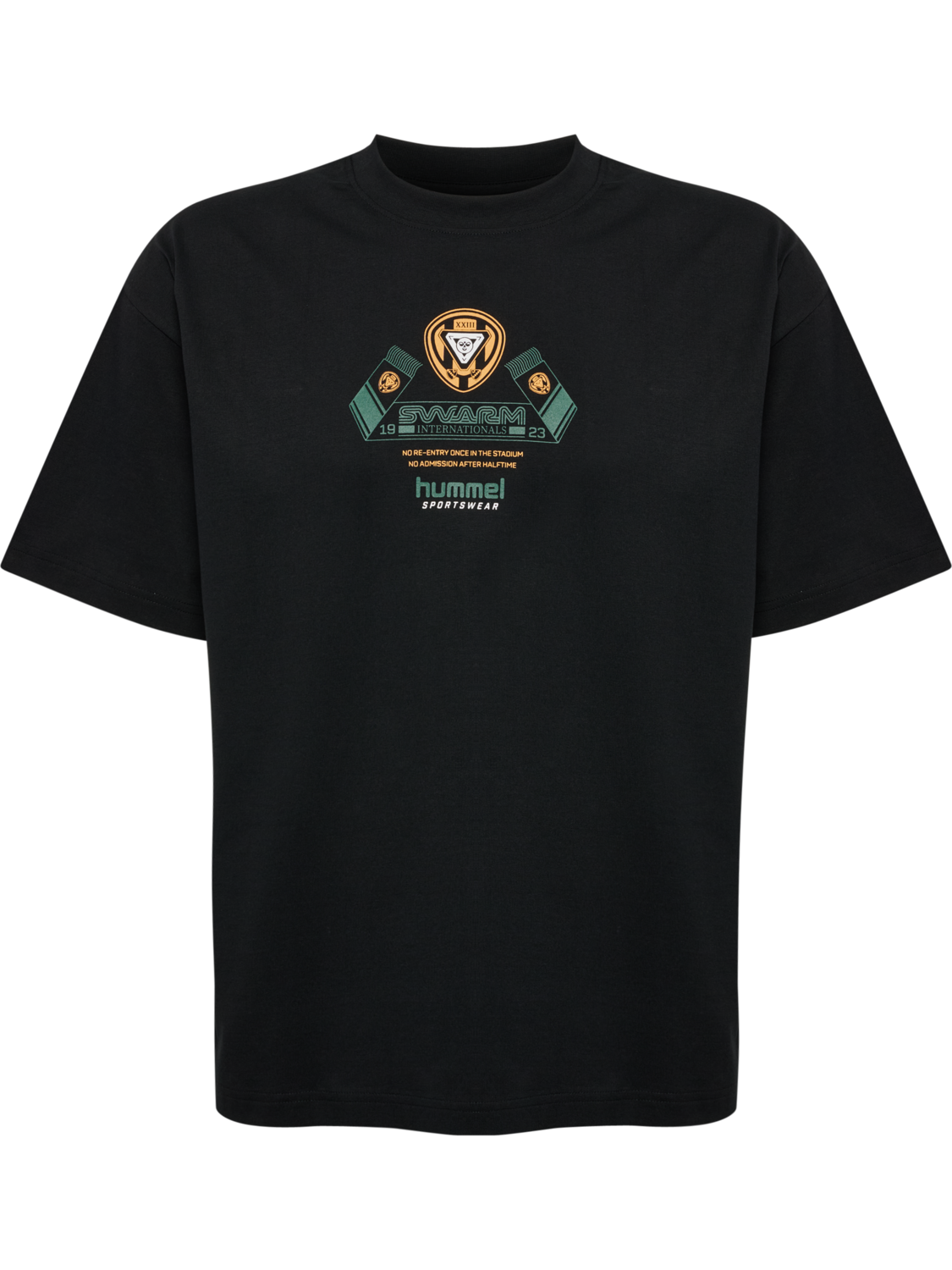 hmlLOOSE T-SHIRT S/S SCARF, BLACK, packshot