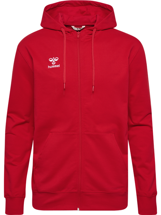 hmlGO 2.0 ZIP HOODIE, TRUE RED, packshot