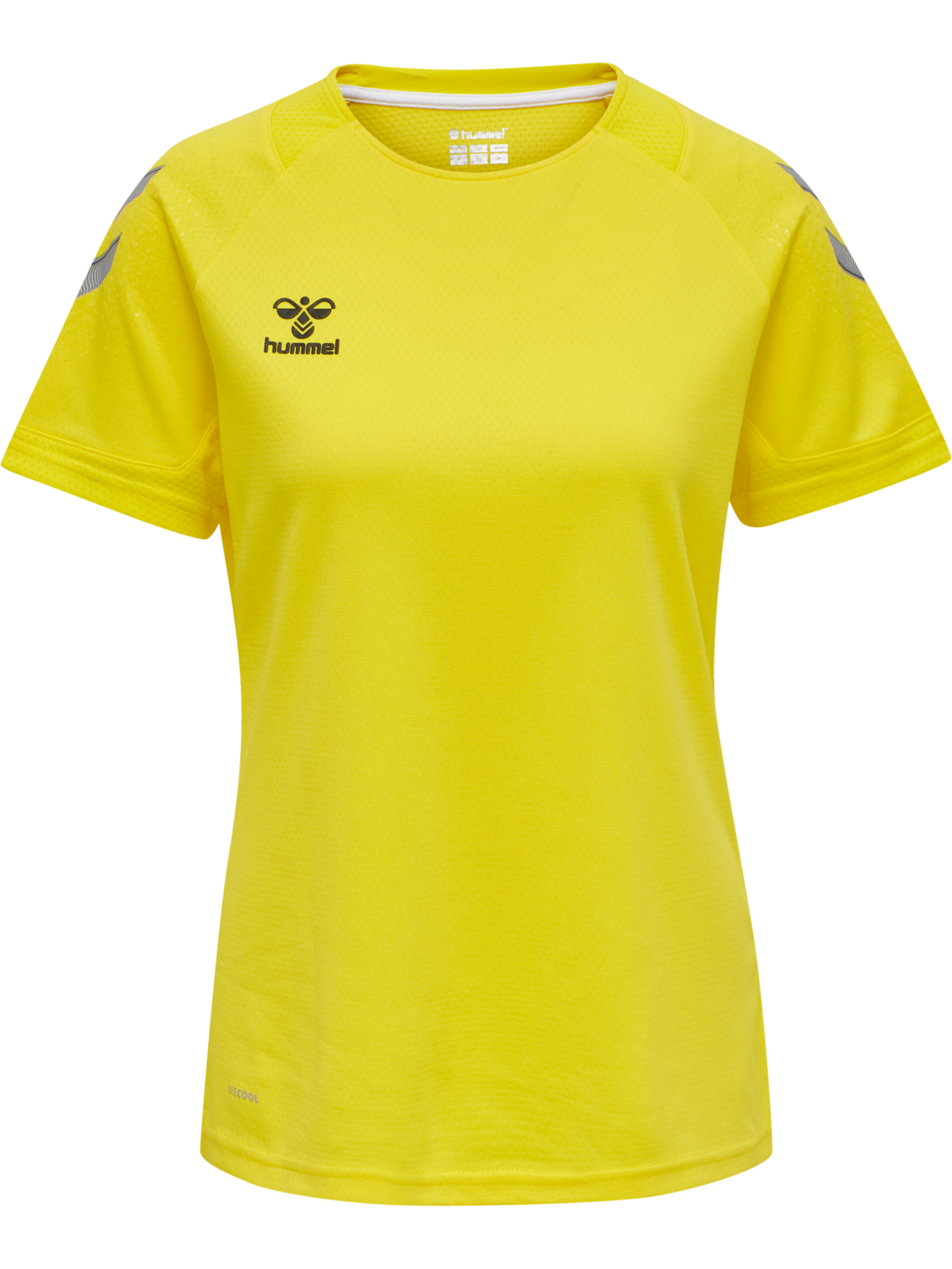 hmlLEAD WOMENS S/S POLY JERSEY, BLAZING YELLOW, packshot
