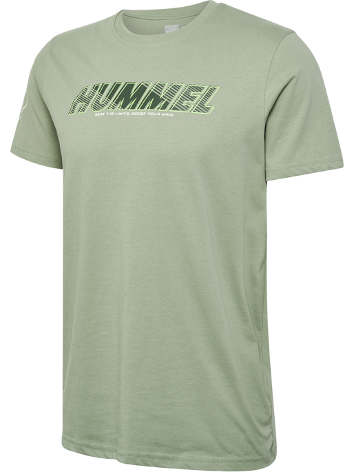 hmlTE EFFORT COTTON T-SHIRT, SEAGRASS, packshot