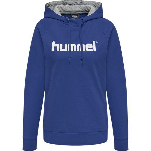 HMLGO COTTON LOGO HOODIE WOMAN, TRUE BLUE, packshot