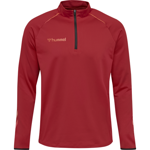 hmlAUTHENTIC PRO HALF ZIP SWEAT, CHILI PEPPER, packshot