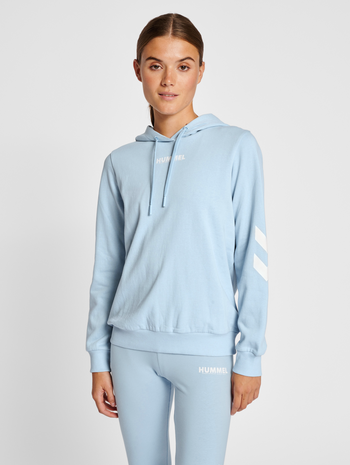 hmlLEGACY WOMAN HOODIE, CELESTIAL BLUE, model