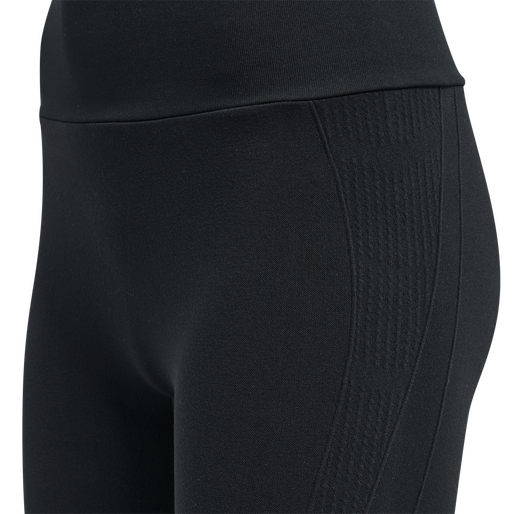 hmlMT FLOW SEAMLESS HW TIGHTS, BLACK hmlMT FLOW SEAMLESS HW TIGHTS, BLACK, packshot