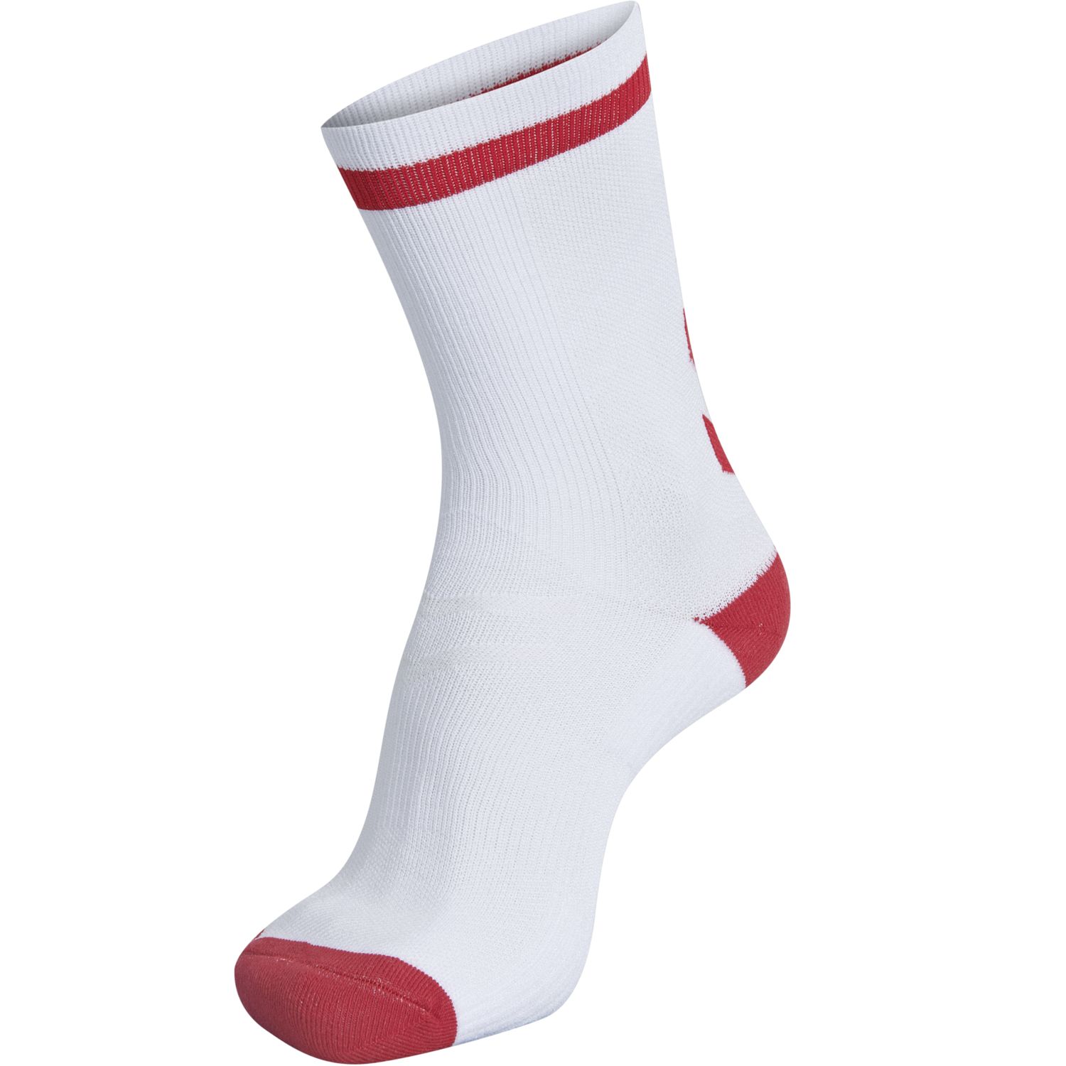 ELITE INDOOR SOCK LOW, WHITE/TRUE RED, packshot