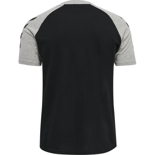 hmlLEGACY BLOCKED T-SHIRT, BLACK/GREY MELANGE, packshot
