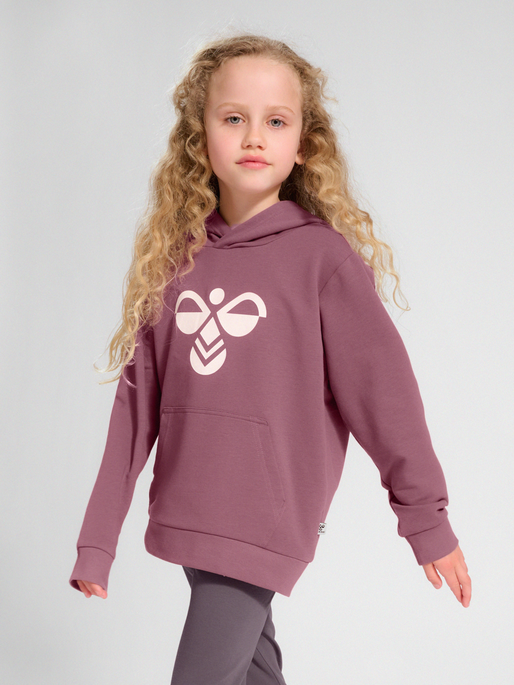 hmlCUATRO HOODIE, ROSE BROWN, model