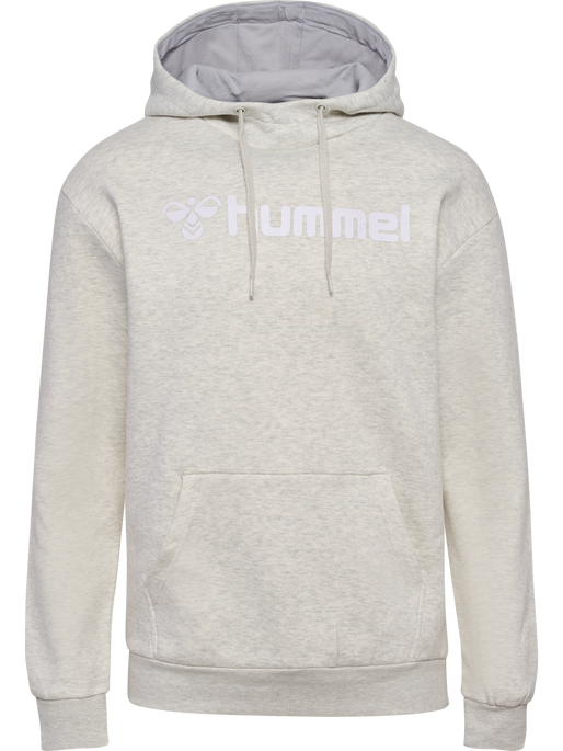 hmlMOVER COTTON HOODIE, EGRET MELANGE, packshot