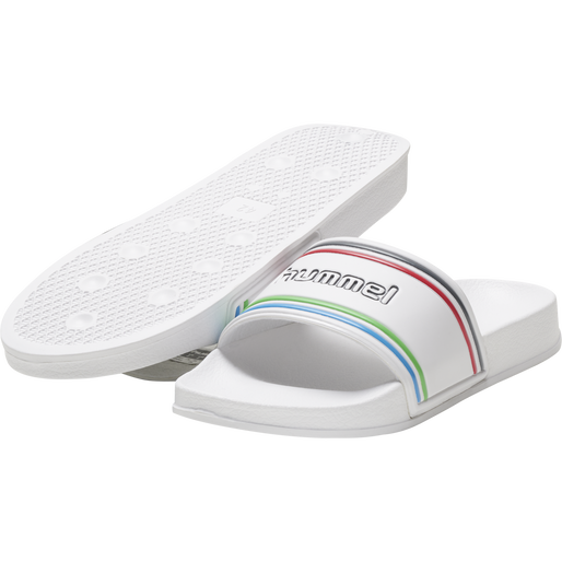 POOL SLIDE RETRO, WHITE/MULTICOLOR, packshot