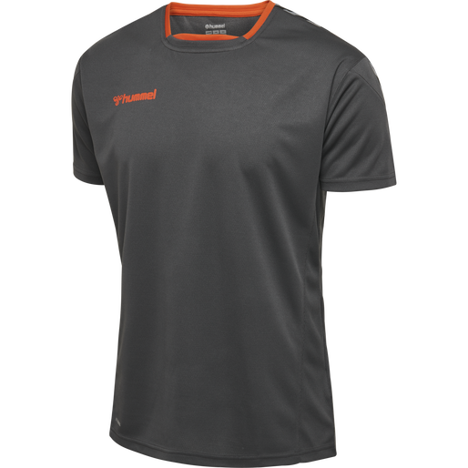 hmlAUTHENTIC KIDS POLY JERSEY S/S, ASPHALT, packshot