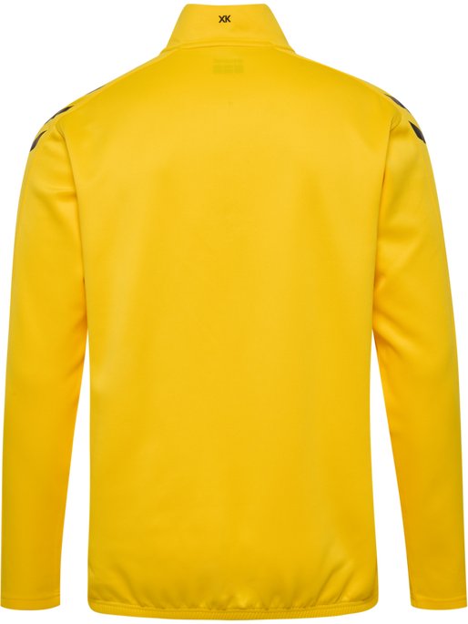 hmlCORE XK HALF ZIP POLY SWEAT, SPORTS YELLOW, packshot