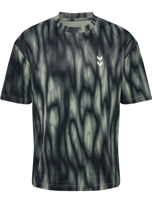 hmlHIIT AOP LOOSE T-SHIRT S/S, SEAGRASS hmlHIIT AOP LOOSE T-SHIRT S/S, SEAGRASS, packshot