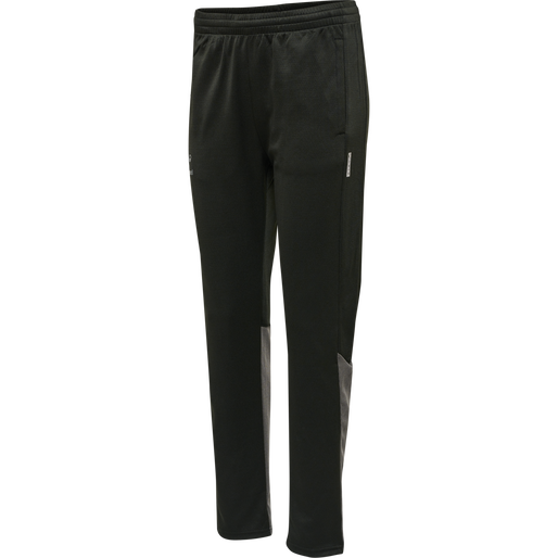 hmlONGRID POLY PANTS WO, JET BLACK/FORGED IRON, packshot