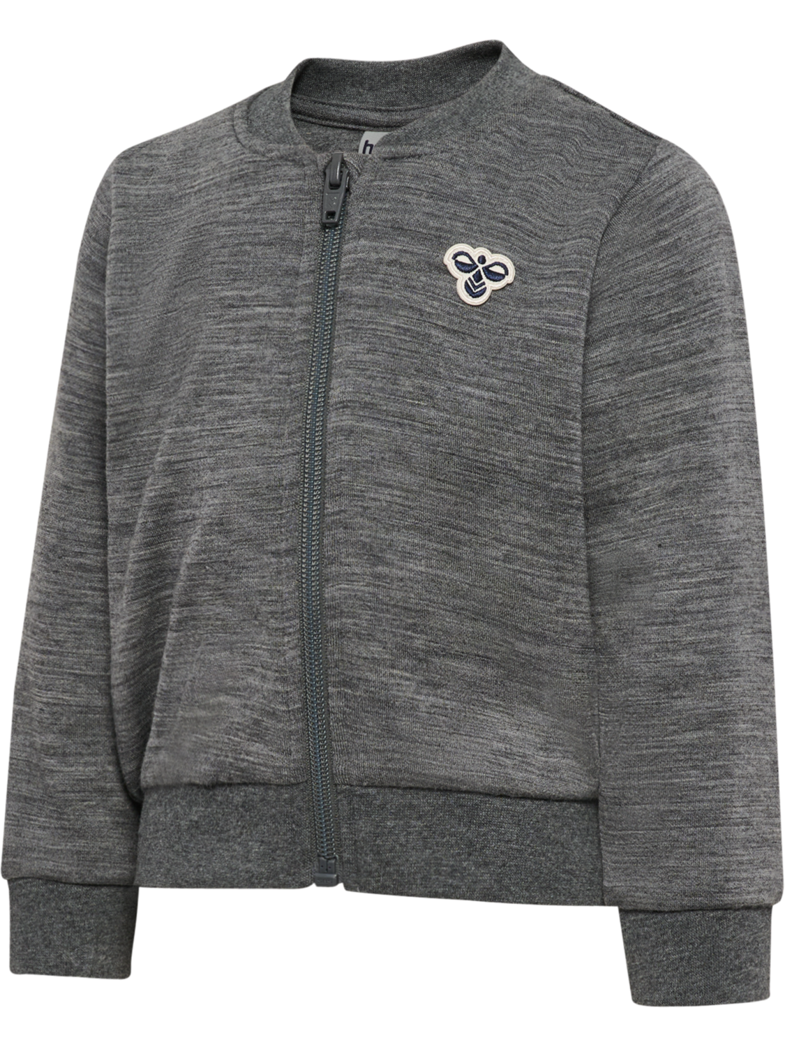 hmlMINI WOOL ZIP JACKET BEE, DARK GREY MELANGE, packshot