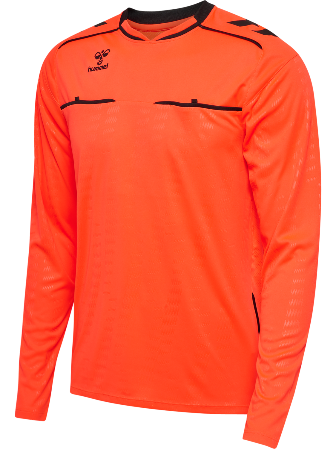 hmlREFEREE JERSEY L/S, NEON ORANGE, packshot