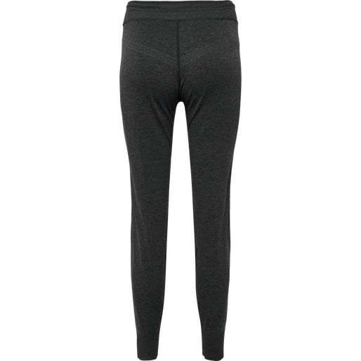 hmlMT HANA SEAMLESS TAPERED PANTS, BLACK MELANGE, packshot