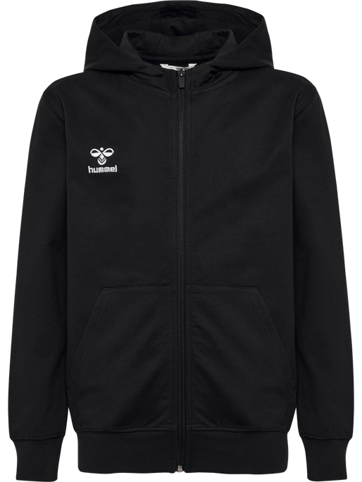 hmlGO 2.0 ZIP HOODIE KIDS, BLACK hmlGO 2.0 ZIP HOODIE KIDS, BLACK, packshot