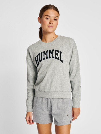 hmlIC BILLIE SWEATSHIRT, GREY MELANGE, model