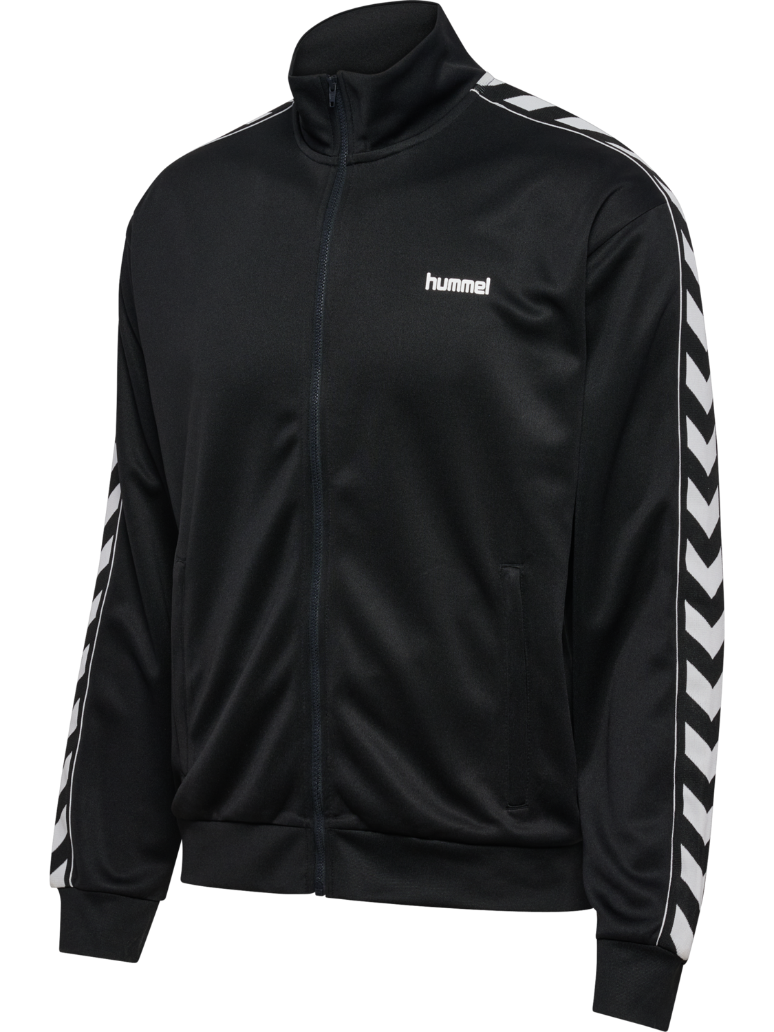 hmlCLUB CHEVRON TRACK TOP, BLACK, packshot